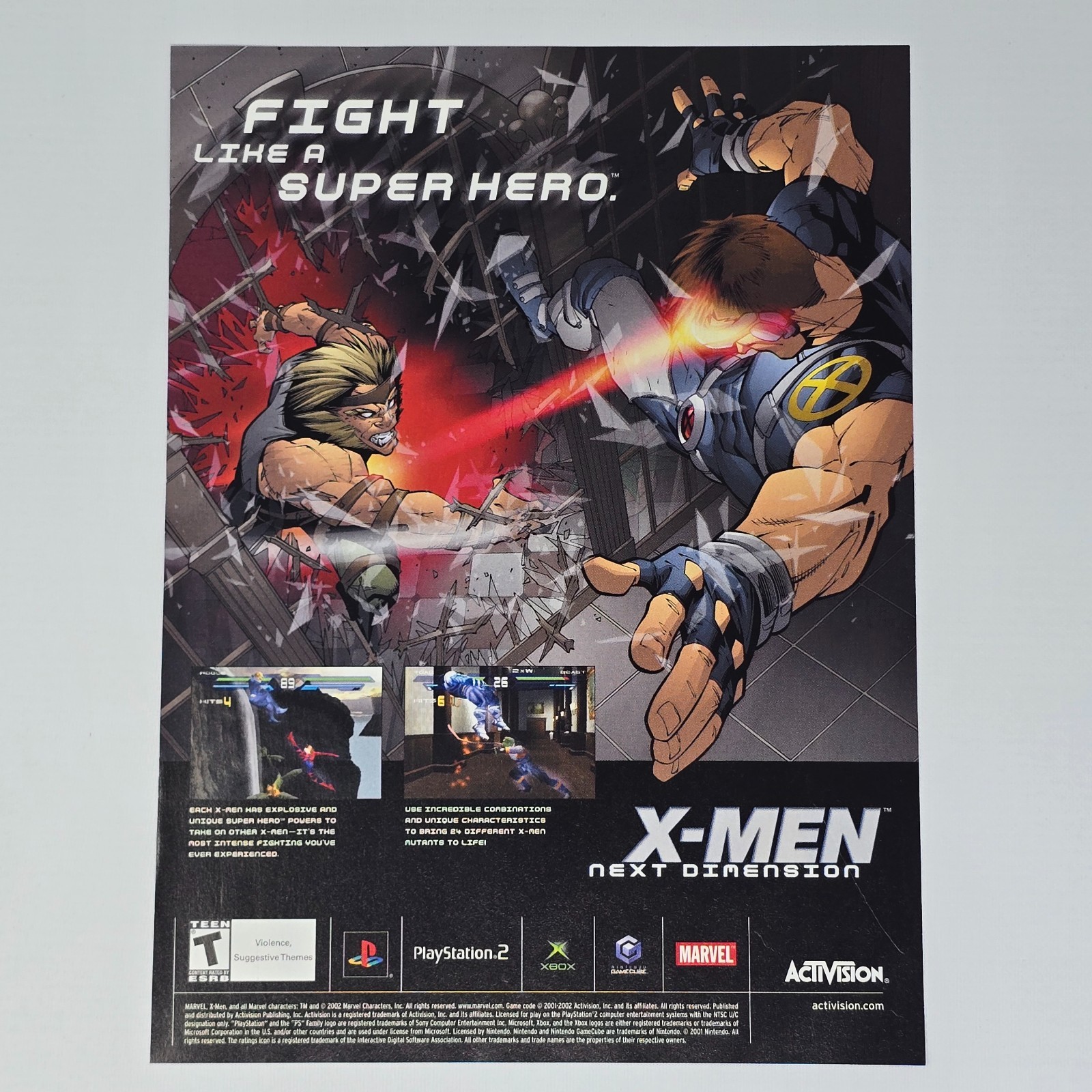 X Men Next Dimension Xbox PlayStation 2 PS2 GameCube Authentic Magazine Ad