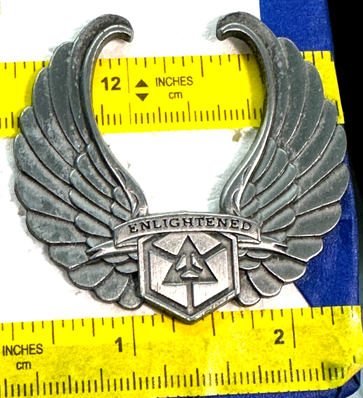 Ingress Enlightened Faction Spread Wings Silver Tone Metal Lapel Tack Pin 