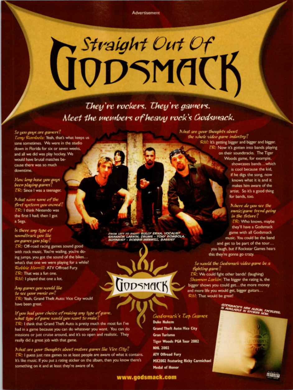 Godsmack Straight Out Ad 2003 Vintage Rock Band Magazine Print Original Poster