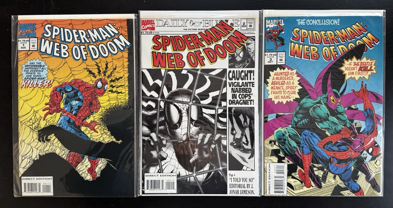 Spider-Man Web of Doom #1-3 Complete 1994 NM UNREAD SHARP
