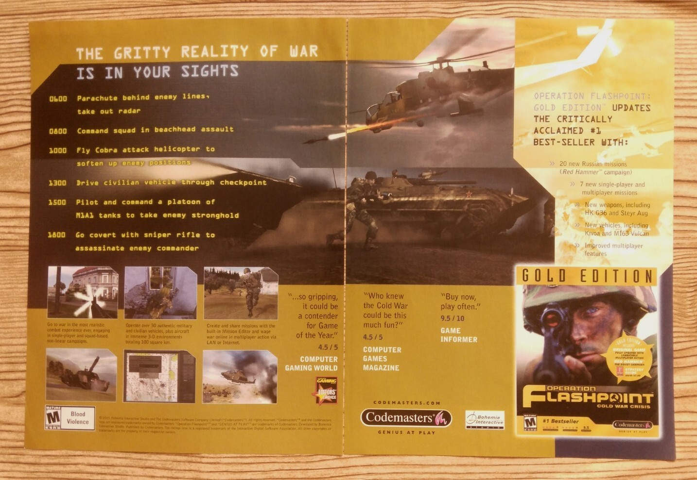 Operation Flashpoint:Cold War Crisis PC Game Art 2002 Vintage Print Ad/Poster 