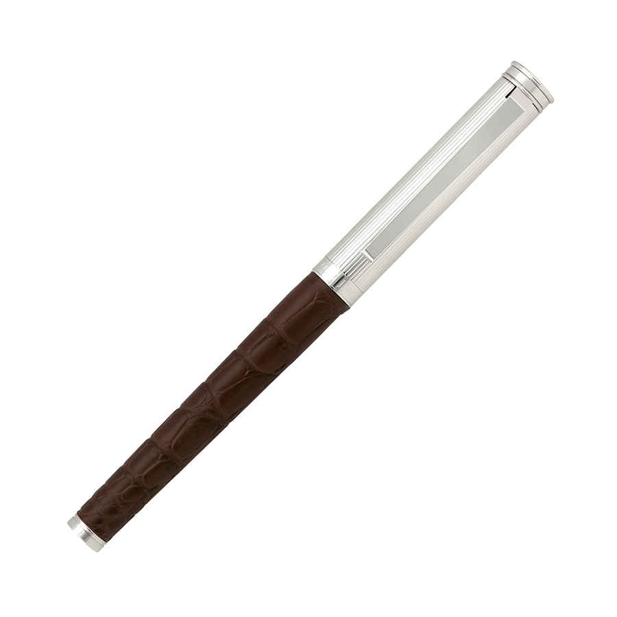 Georg Jensen Bespoke All Brown Alligator and Sterling Silver Fountain Pen