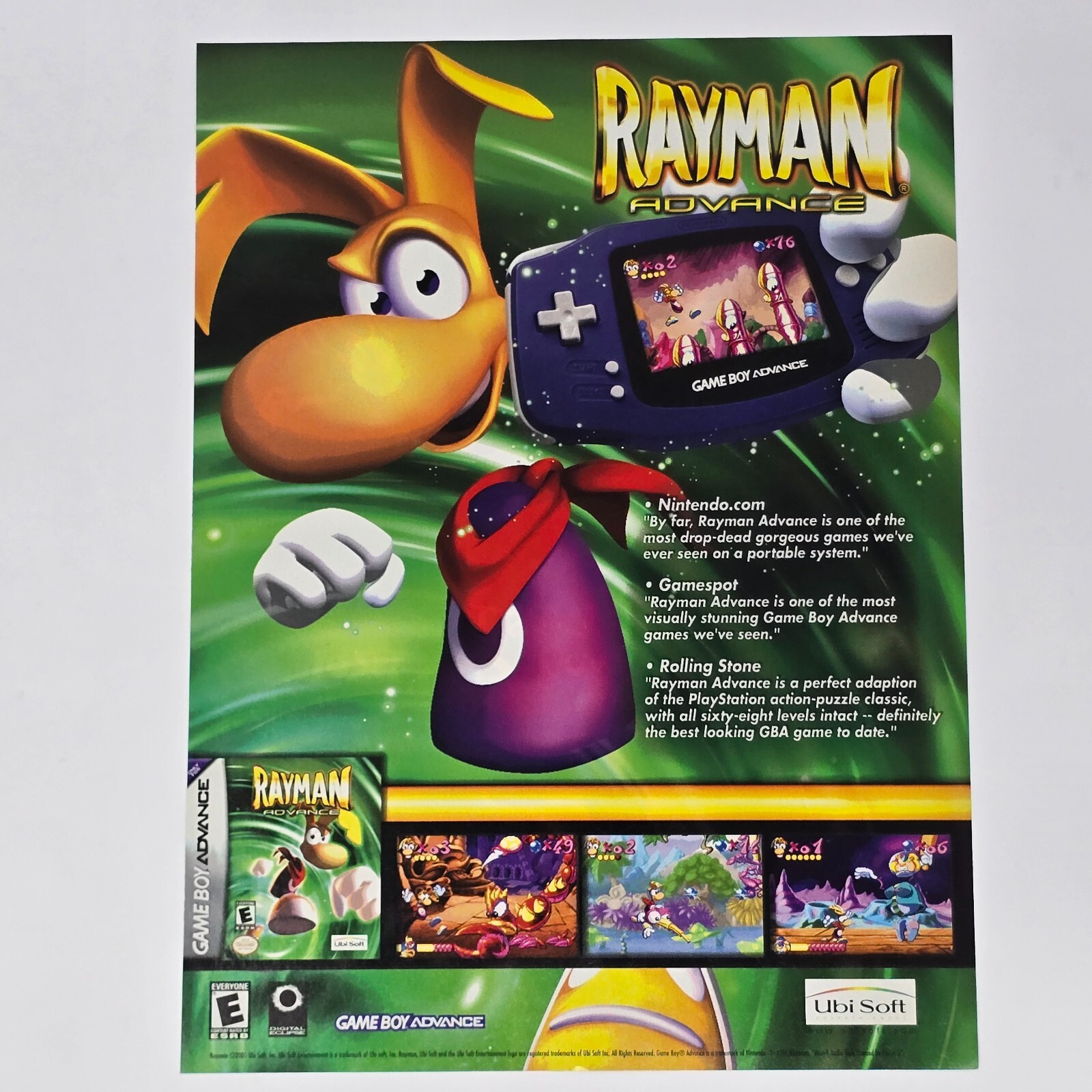 Rayman Advance Nintendo GameBoy By Far Print Ad/Poster Official Promo Art