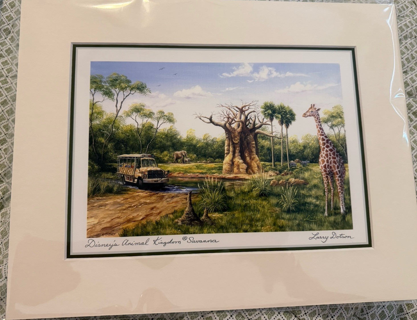 Disney’s Animal Kingdom Savannah Larry Dotson Print 14x11 Disney World NEW