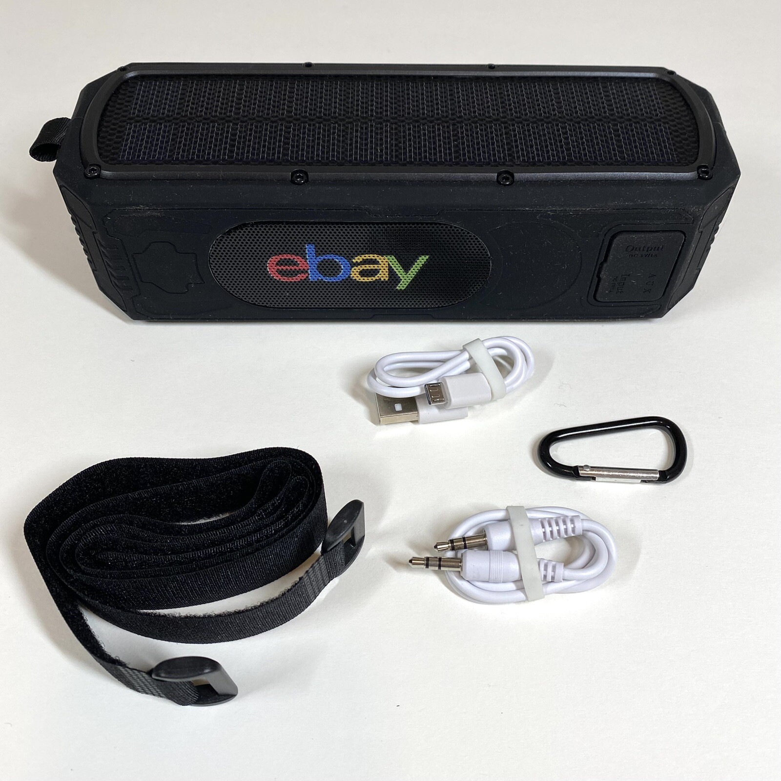 Ebay Branded Merch Swag Bluetooth Speaker Solar Black Waterproof Camp ES-T62 NEW