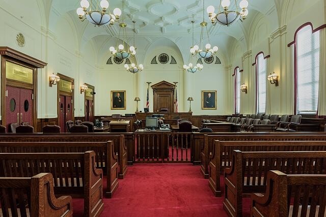 Photo:Muskogee Oklahoma Ed Edmondson Courthouse Courtroom 2013 Interior