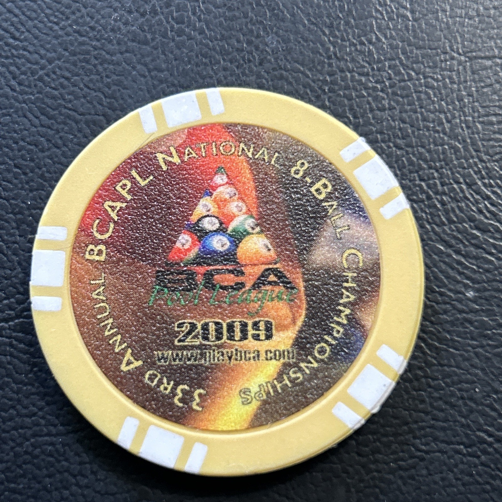 BCA Billiards Riviera Casino Las Vegas Poker Chip 2009 BCAPL Championship  shelf