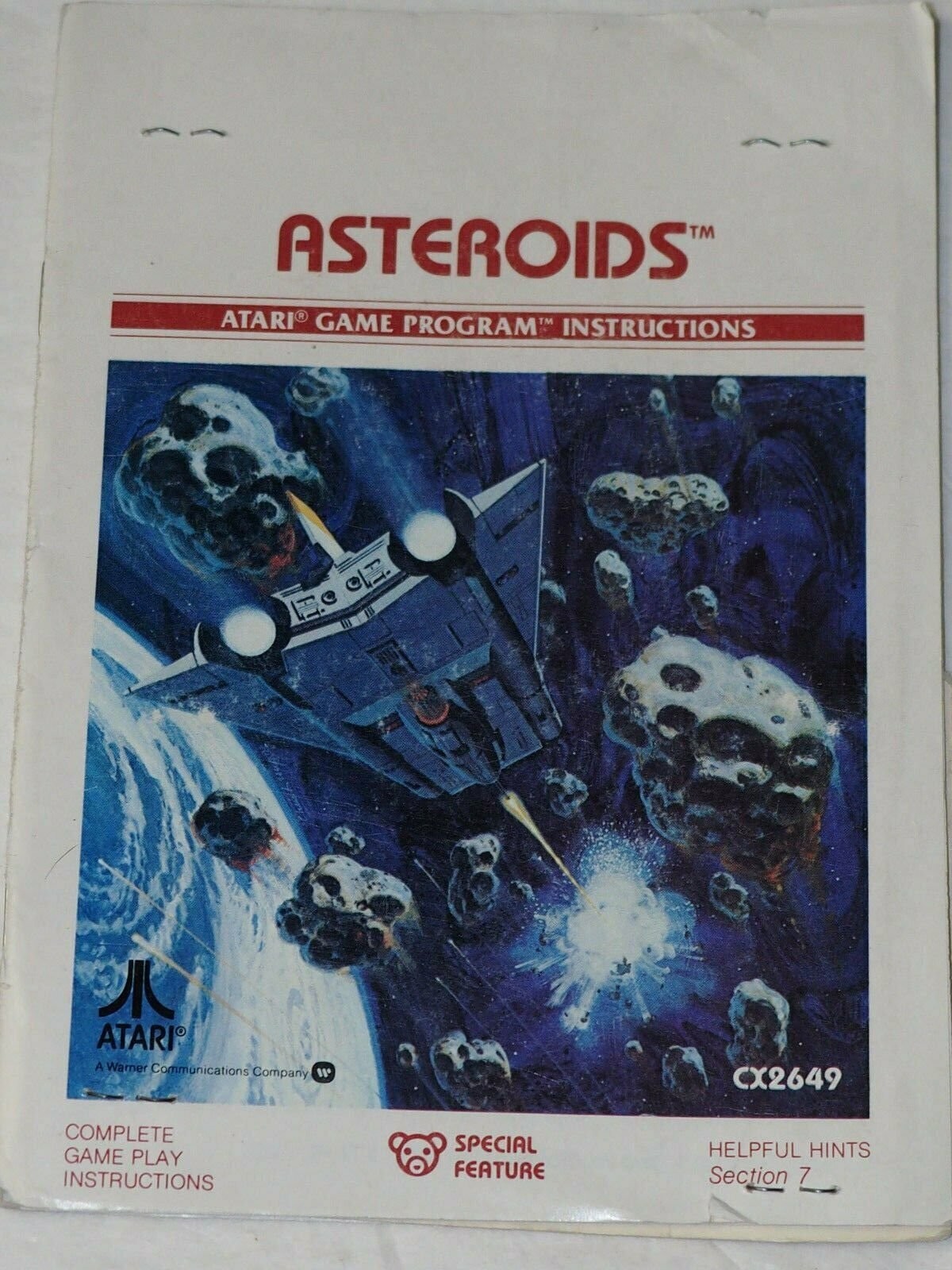Asteroids Atari game Program instruction booklet 1981
