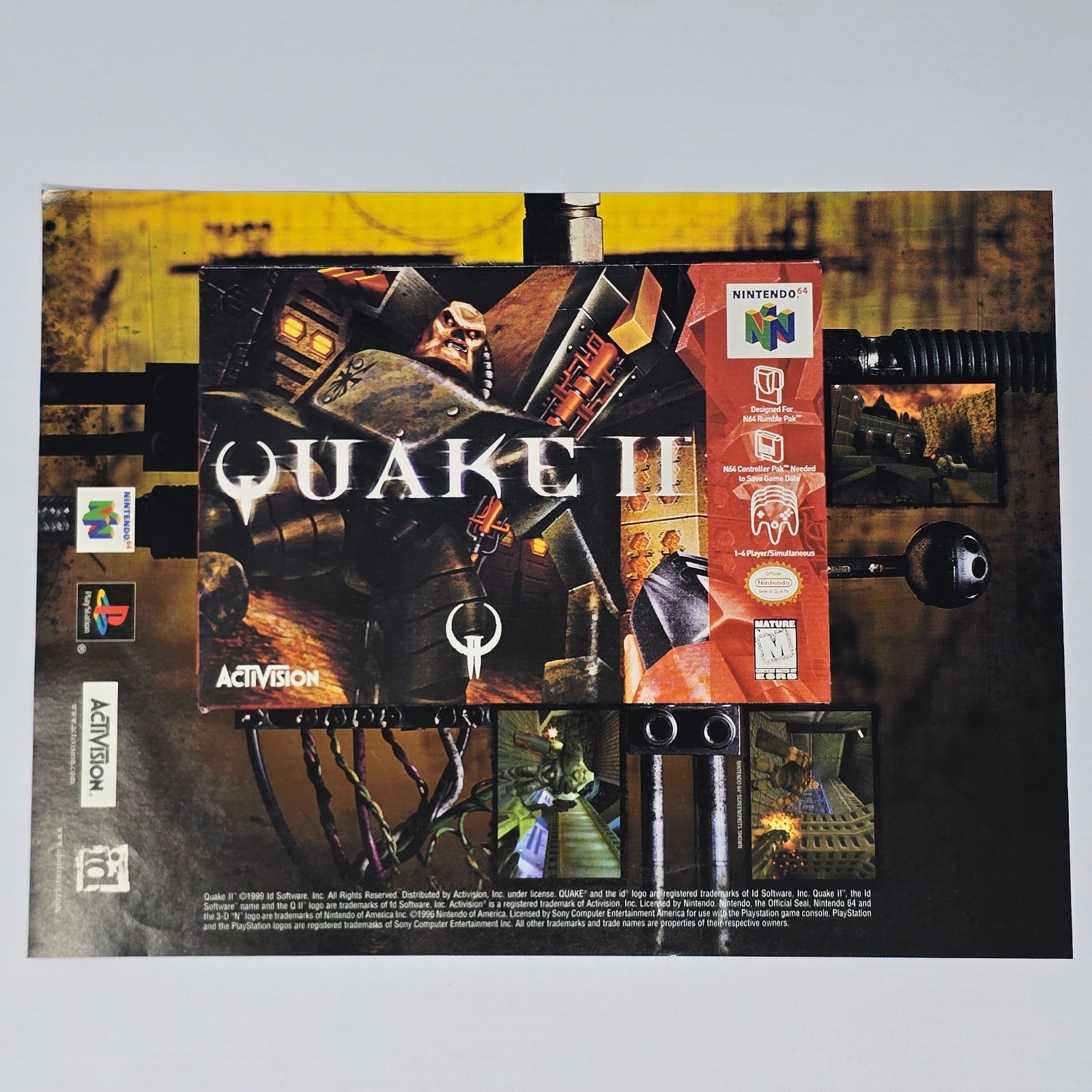 Quake II 2 PlayStation 1 PS1 Nintendo 64 N64 Rumble Print Ad/Poster