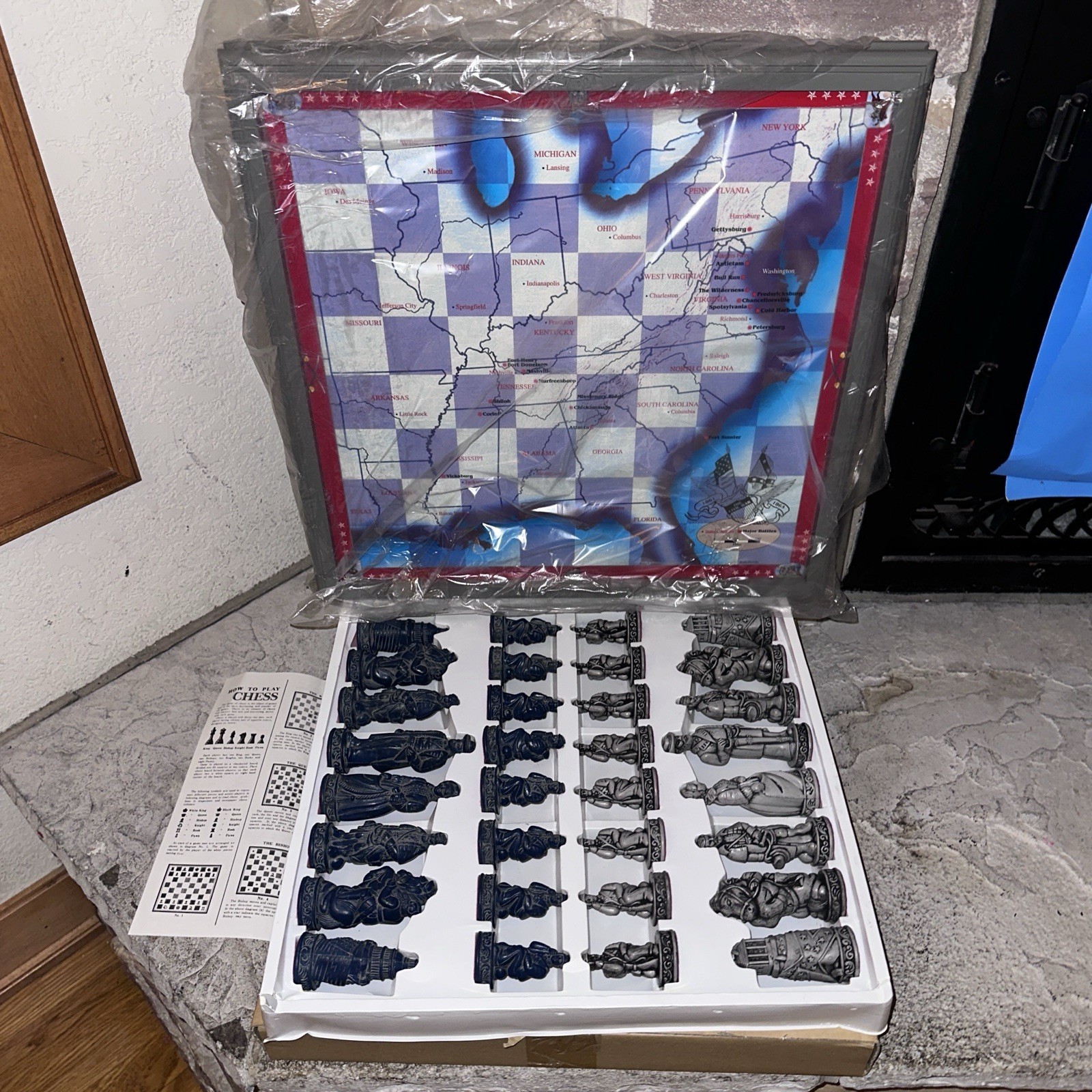 Foula Hristakis American Civil War Battles Vintage Chess Set Union Confederacy
