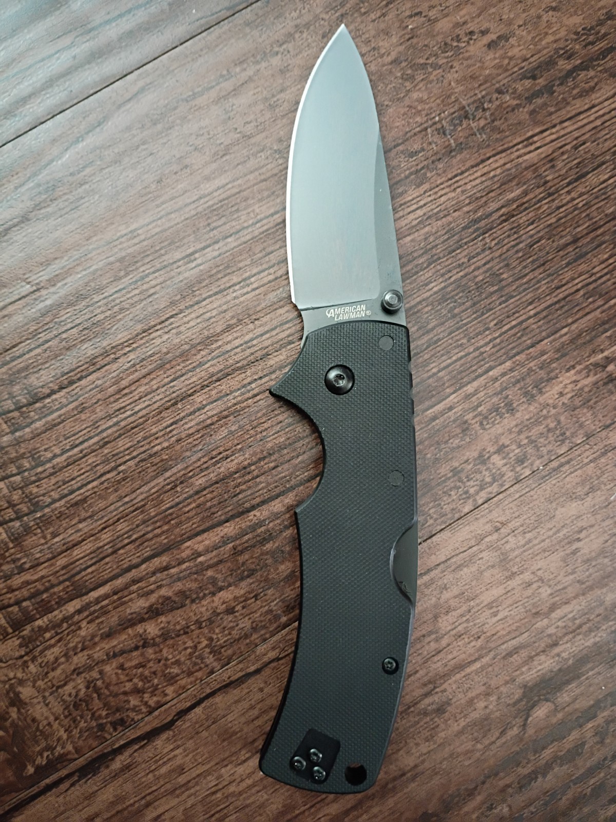 American Lawman Cold Steel Drop Point Lockback Black G-10 CPM S35VN Blade