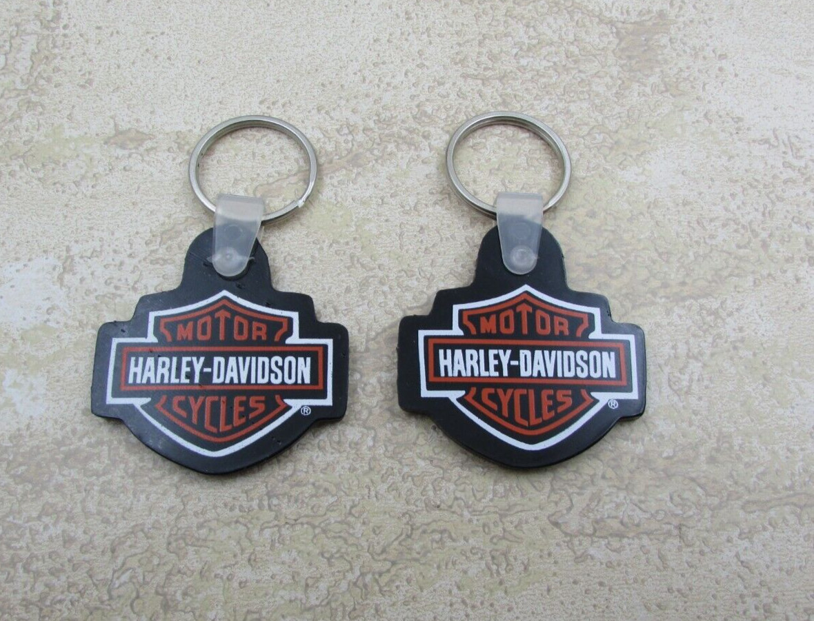 QTY 2 Black Wolf Harley Davidson Bristol Virginia , Bar & Shield, Key Chain, Fob