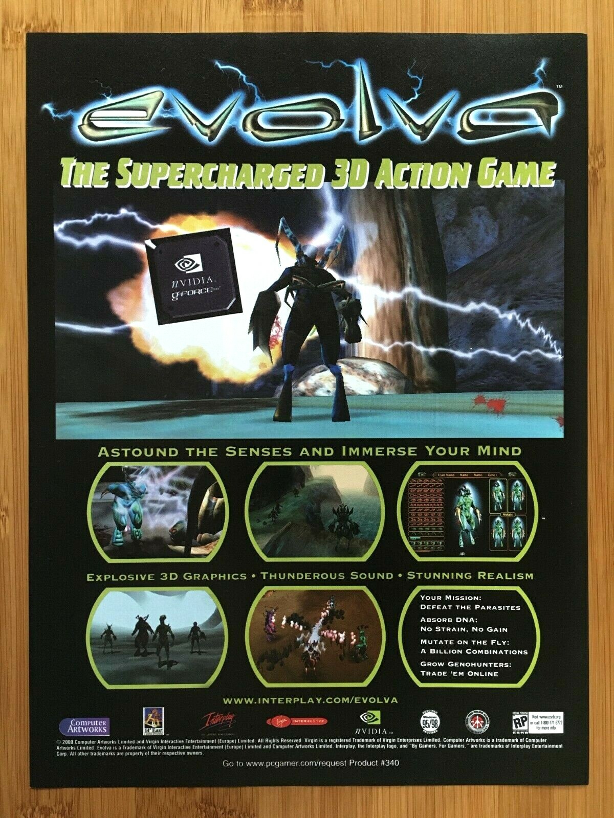 Evolva PC 2000 Vintage Video Game Print Ad/Poster Authentic Art Evolve Evolvo
