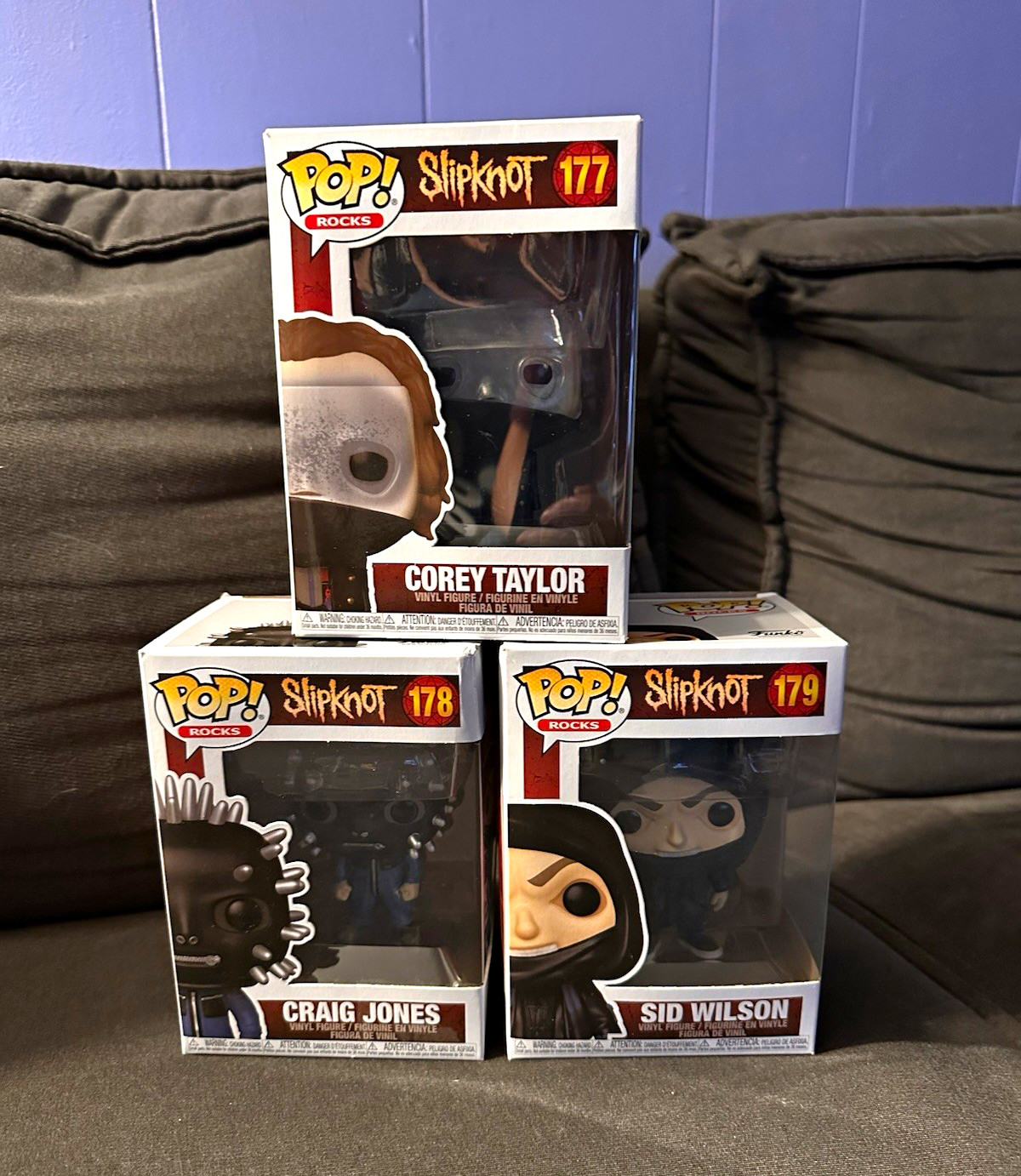 Funko Pop Slipknot  Lot of 3 Corey Taylor 177 Craig Jones 178 Sid Wilson 179