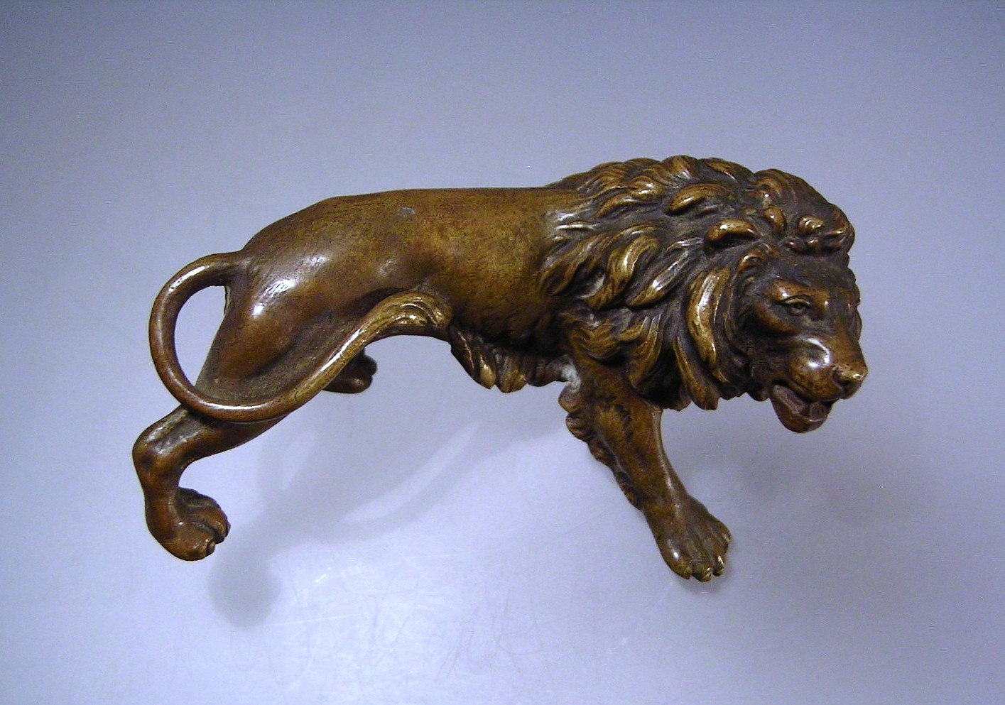 Antique Bronze Lion Sculpture 19th c