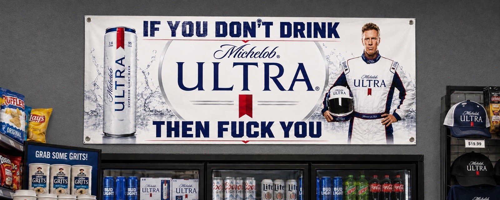 Michelob Ultra Beer Vinyl Banner sign signs mancave shop garage Dorm Decor