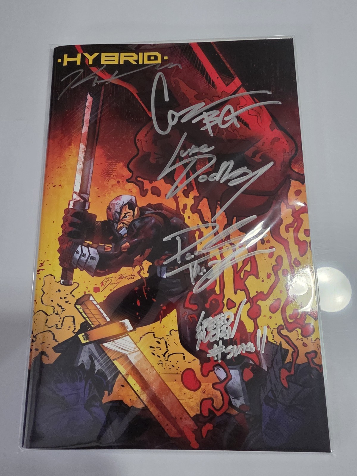 Hybrid #1 5x Signed Beyond Comix Exclusive with Kevin Tran Cover Art. 