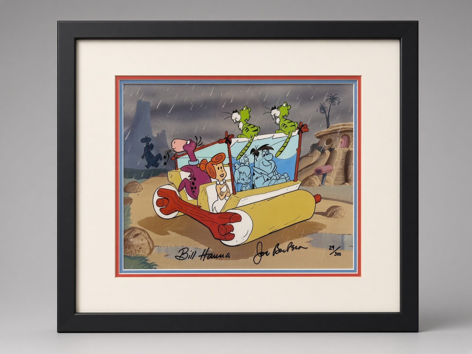 Flintstones Car Scene-Hanna & Barbera Signed Original Serigraph Cel 29/300
