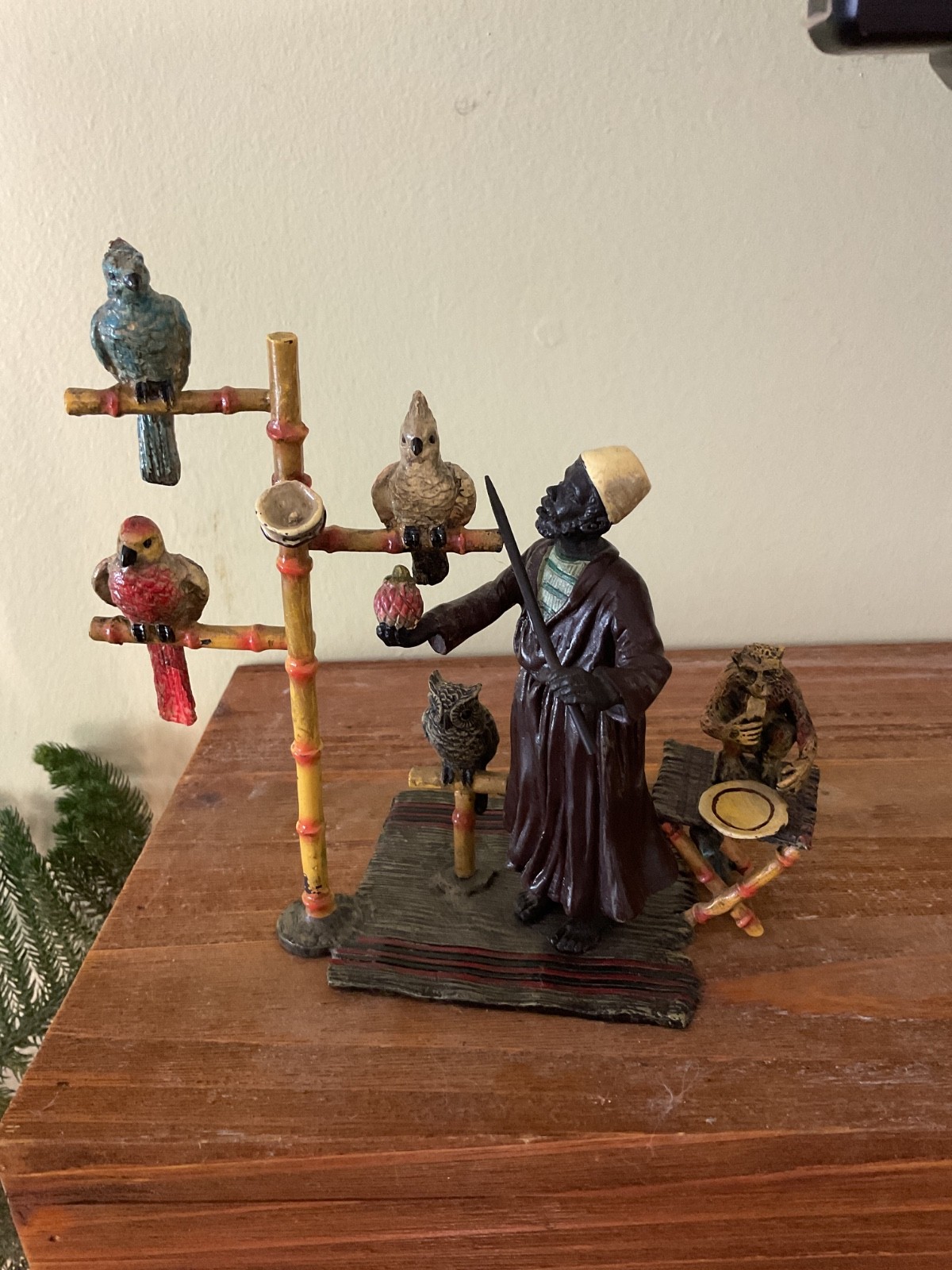 austrian bronze parrot trainer, perfect condition….so detailed