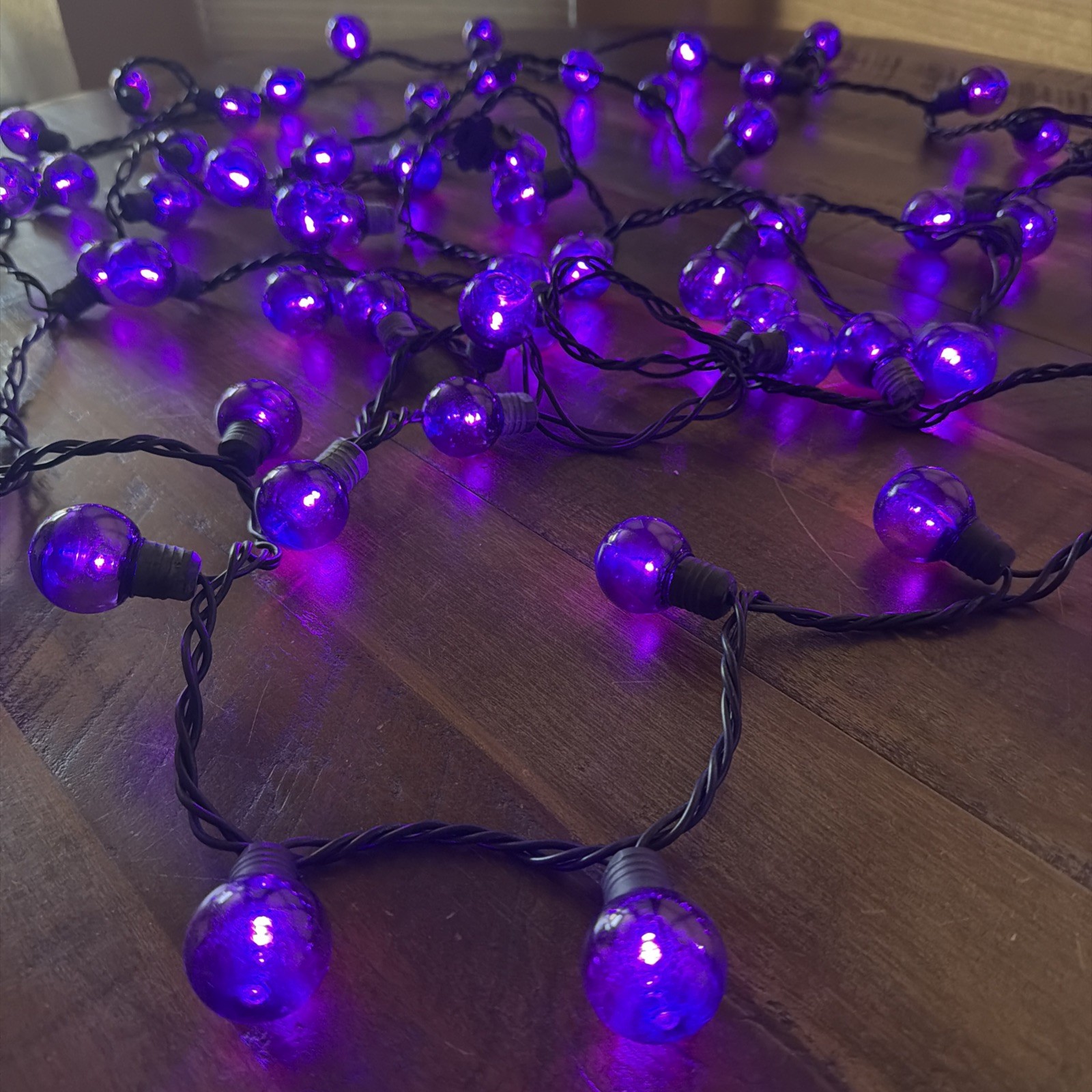 Halloween Purple String Light 70 Bulb Indoor Outdoor Scary Decor Tested Working