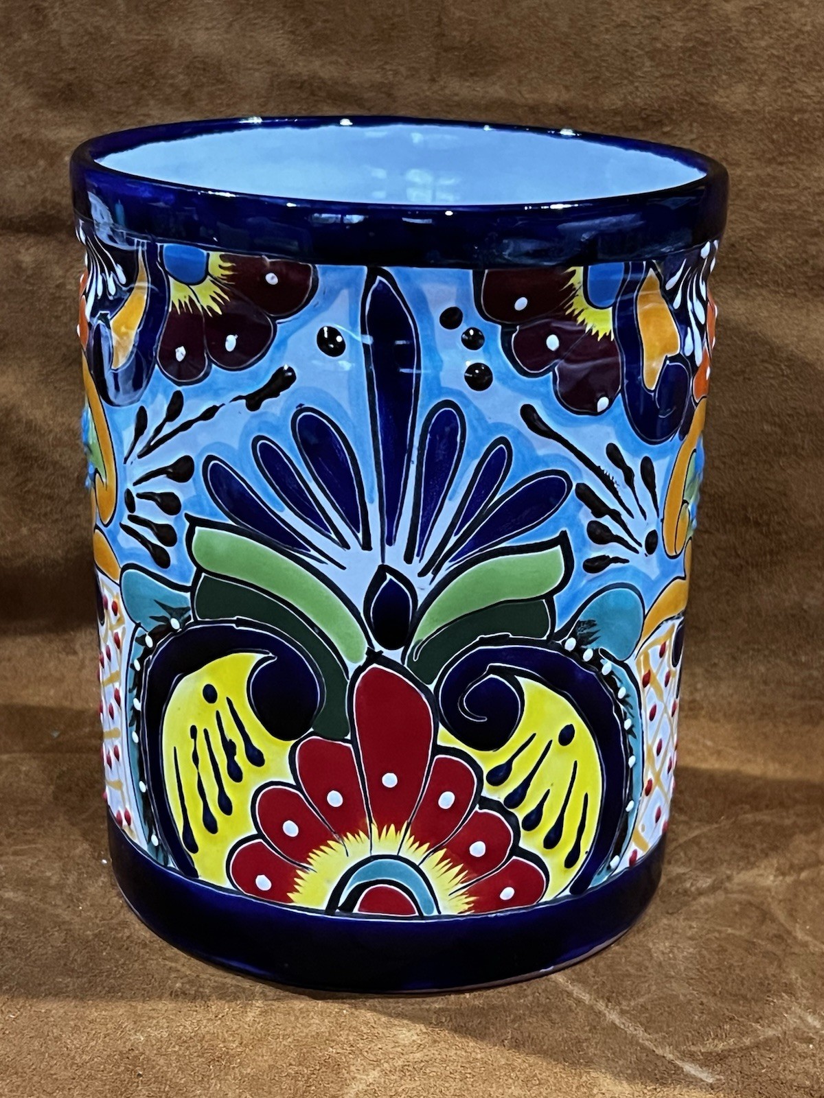 NEW Extra Large Utensil Holder Mexican Talavera Pottery Ceramic Kitchen Decor