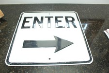Vintage Enter Sign Porcelain Enameled 17-3/4