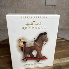 GENUINE Hallmark Keepsake 2006 A Pony For Christmas Ornament Horse Cart picture