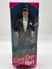 1996 Mattel Great Date Ken Doll Blk/Bl Tie Version Barbies Dream Date 14837 NRFB picture