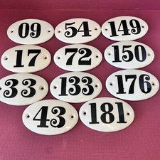 VINTAGE Reclaimed PORCELAIN SIGN PLATE 9 33 43 54 72 133 149 150 176 181 SL picture