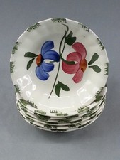 7pc Blue Ridge Pottery Hand Painted Floral Berry Bowls Small Dessert Fruit picture