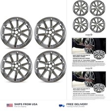 Mayde 18-Inch Hub Caps fits 2017-2023 Tesla Model 3, Set of 4, Chrome picture