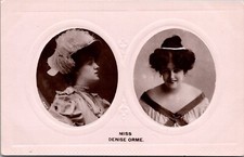 c1910 Stage Actress Miss DENISE ORME Postcard RPPC Dual Photos T28 picture