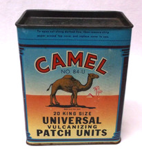 Vintage 1946 Camel Vulcanizing 20 Patch Units Sealed Container No. 84-U picture
