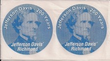 Civil War Museum Stickers, Confederate Leader Jefferson Davis, Richmond VA 2008 picture