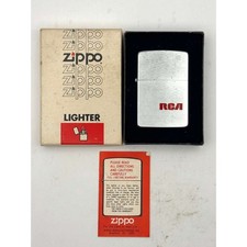 1980 Zippo RCA Advertising Brushed Chrome Lighter Original Box unfired mint picture