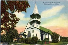 Vintage Postcard 1945 St. Ignatius Catholic Church, Northeast Harbor, Maine (ME) picture