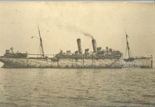 Razzle Dazzle Camouflage Warship 1910 Photo 18x12 Oversize Cabinet WWI XL92 picture