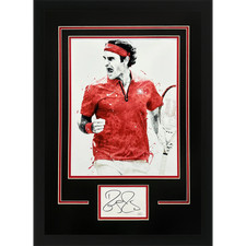Roger Federer Autographed Tennis Deluxe Framed 11x14 Splash Art Piece - JSA picture