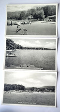 3 VTG 1947 ADVERTISING PC VIEWS JENKINS' BEACH GREEN LAKE DEDHAM ME MINT picture