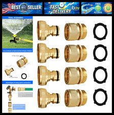 Hourleey Garden Hose Quick Connect, 4 Set Solid Brass 3/4 Inch GHT Thread Garden picture
