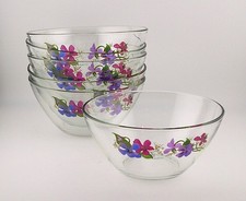 Avon Wild Violets Glass Bowls NIB Made in France Retired Set of Six #4470 picture