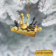 Personalized Chess Christmas Ornament, Chess Player Christmas Ornament picture