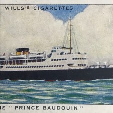 Wills Cigarettes The Prince Baudouin Ship Tobacco Card Vintage 1930s Collectible picture
