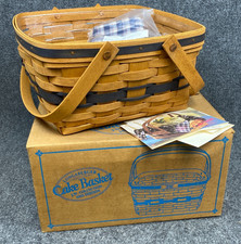 Longaberger 1992 JW Collection Cake Basket  w/Riser, Liner, Protector, & Box New picture