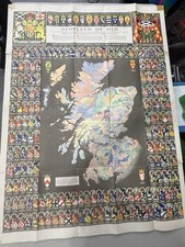 Vintage Bartholomews Clan Map Scotland of Old Scottish Heraldry Poster (Wear) picture
