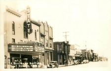 RPPC Fort Bragg, CA State Theatre 1938 Burns & Allen College Swing Movie picture