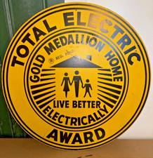 Large Vintage Total Electric Gold Medallion Home Award Live Better Electrically picture