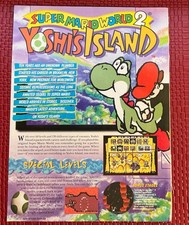 Mario World 2 Yoshi’s Island Levels Nintendo Print Ad Poster Art 8”x 10.5” Rare picture