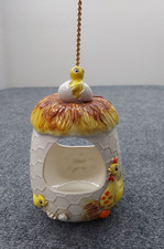 Vtg Sears Roebuck Ceramic Chicken Little Birdhouse 70s MCM Scrubby Planter Hen picture