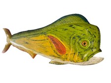 39” MAHI MAHI DOLPHIN Fish WALL ART TROPICAL NAUTICAL PATIO TIKI BAR HOME DECOR picture